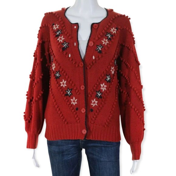 The Great Meadow Bobble Cardigan Sweater Knit Crochet Cardigan Sweater - Picture 4 of 11